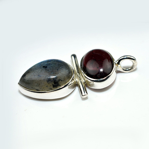 Ravissant pendentifs en forme de poire et de grenat en argent Sterling 925, bijoux en argent Sterling 925 - Product Image 4