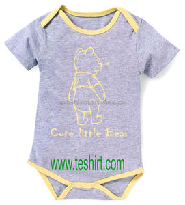 Combinaison bébé en coton biologique certifié, unie, teinte unie, bon marché, vente en gros, fabricants de t-shirts à Tirupur - Product Image 6