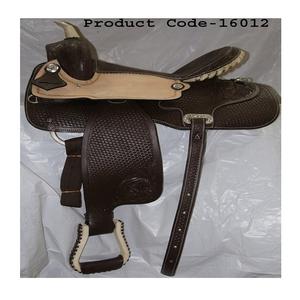 Selle occidentale en cuir DD de haute qualité pour l'équitation en Tan Naturel Noir Marron Havane D D Options de couleur marron - Product Image 1