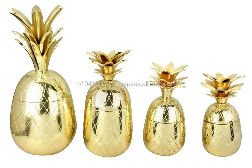 Diverse dimensioni in ottone oro Ananas