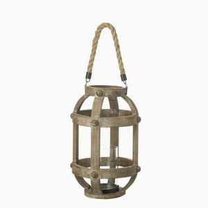 Linternas de vela de madera blancas decorativas - Product Image 1