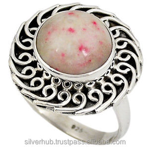 Nuevo caliente 925 plata esterlina cinabrio piedra preciosa anillo bisel ajuste incrustación tecnología eternidad Vermeil anillos proveedor y exportador - Product Image 1