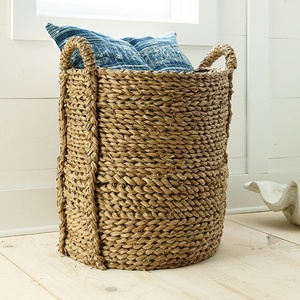 Latest Collection Hand-Weaving Water Hyacinth Storage <b>Basket</b> Cheap Products for Daily Use Boxed Packing for Bulk Buying - Product Image 5
