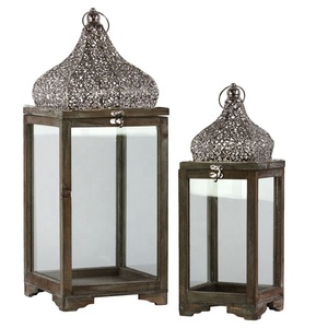 Lanternes de bougie en bois suspendues classiques de meilleure qualité avec dessus en finition pour intérieur et extérieur, décoration de maison indienne - Product Image 5