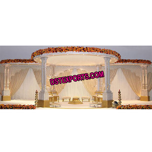Incroyable Bipolaire Pilier Mandap De Mariage Indien Du Sud Mandaps Pilier Blanc Mariage Mandap - Product Image 1