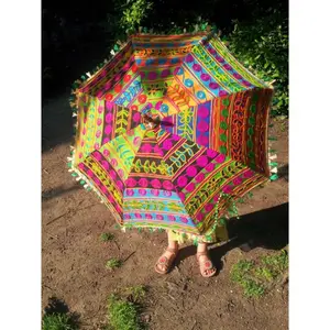 Xotic-mbrellas en Tribal bordadas de ndia para evento, decoración de boda, arasols pequeños