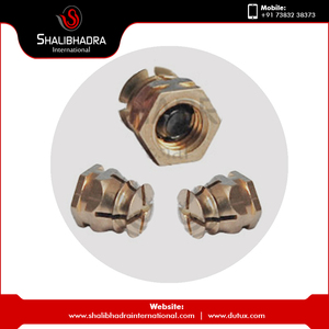 Brass Spread Insert Nut M3 Thread Polished Hex Design Copper Based <b>Fastener</b> Manufactured in India High Strength Durable Use - Product Image 5