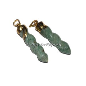 Pendentifs crayon spirale Aventurine verte et exportateur de pierres semi-précieuses - Product Image 1