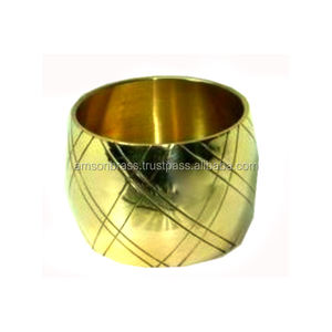 Round Solid Brass Napkin Ring Customized Size <b>Shape</b> <b>Colour</b> Metal Tableware - Product Image 2