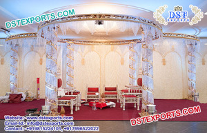 Mandap de cristal para bodas indias Mandaps de cristal de estilo Pavo Real Bodas indias Mandaps Fabricante Venta caliente Evento de boda - Product Image 2