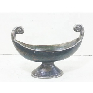 Bol à chocolat décoratif en métal poli argenté, vaisselle de salle à manger d'hôtel, bol de service à dessert de mariage au meilleur prix - Product Image 1