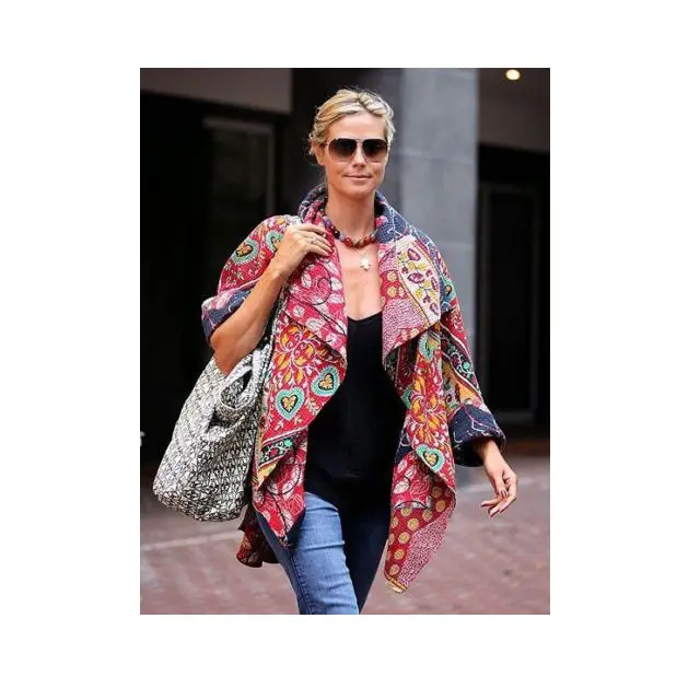 Fine Quality Trendy Style Vintage Eco Friendly Fabric kantha kaftans Handmade Quilted Reversible Winter Jacket Coat