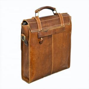 La última bolsa de cuero Vintage para ordenador portátil, bolsa de mensajero de cuero genuino Crazy Horse, bolsa de oficina - Product Image 6