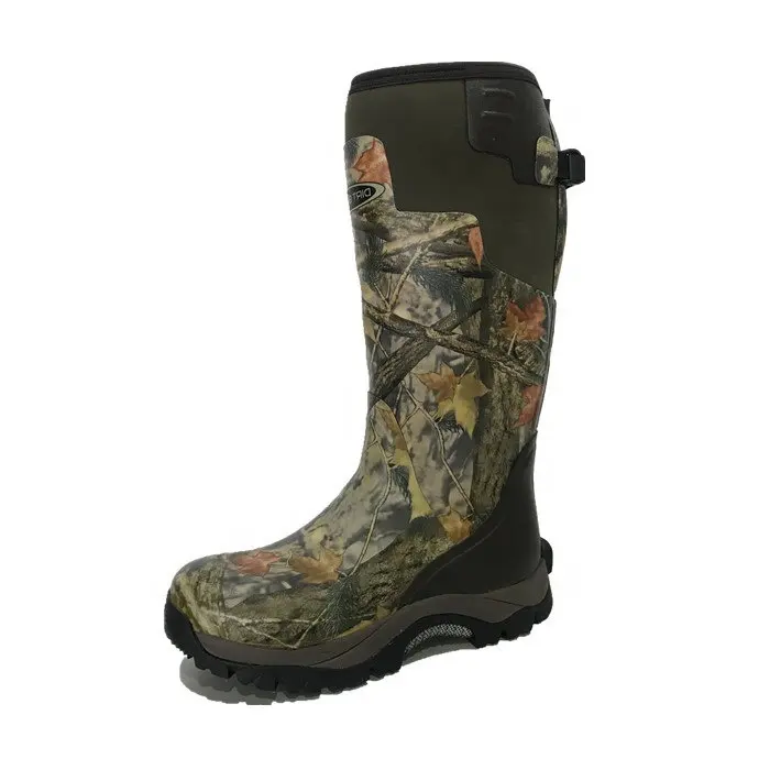 Bottes de camouflage pour hommes, chaussures d'extérieur en caoutchouc néoprène chauffé, bon marché pour la chasse, vente en gros