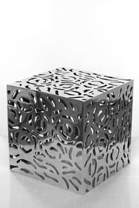 Taburete de BAR de METAL, taburete otomano de jardín, taburete lateral moderno - Product Image 2