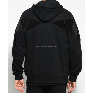 เสื้อฮู้ดซิปไซส์ใหญ่สำหรับผู้ชายเสื้อสเวตเชิ้ตไม่มี KFH47ผ้าฝ้าย100% สีดำผลิตในขนาดใหญ่พิเศษ - Product Image 2