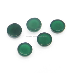 2.4cts Naturel Vert Onyx 8mm Cabochon Haute Qualité Quartz Pierres Précieuses Collier Bijoux Argent Fantaisie Effet Lumineux IGI Certifié - Product Image 3