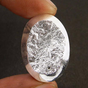 Pirita Druzy Dorada y Plateada, 30x21mm, Ovalada, Perforación de 1mm, 45.30 Quilates, Gema Suelta para Joyería - Product Image 1