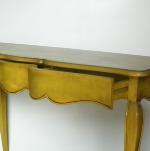 Table console en bois, couleur jaune antique - Product Image 3