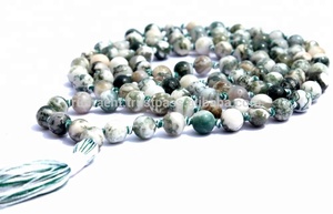 สร้อยคออาเกตต้นไม้สำหรับผู้ชายประดับลูกปัด108พู่ประดับหินคริสตัลบำบัดตามธรรมชาติลูกปัดมาลา - Product Image 3