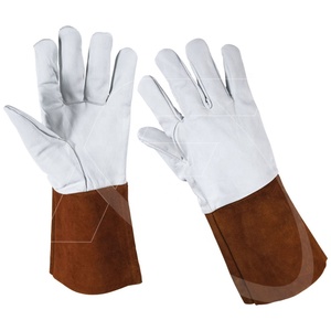 2025 OEM guantes de soldadura Tig blancos sin forro cosidos con hilo de <span class=keywords><strong>Kevlar</strong></span> guantes de seguridad resistentes de cuero con agarre máximo - Product Image 1