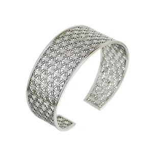 <b>Top</b> Selling Indian Handmade 925 Sterling <b>Silver</b> Bangles Rhodium Plated Plain Jewelry Gift for Her - Product Image 1