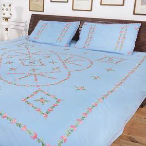 Sábana de algodón con flores y pétalos de rosa para cama, dos fundas de almohada, 100% algodón, indio, hecha a mano, precio bajo - Product Image 3