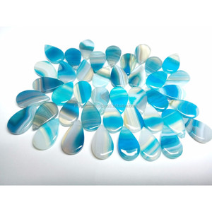 M.Y.GEMS หินอาเกตสีฟ้าธรรมชาติ ย้อมสีธรรมชาติ รูปทรงลูกแพร์ ขนาด 25x15 มม. น้ำหนัก 14.65 กะรัต สีรุ้ง ราคาขายส่ง - Product Image 2