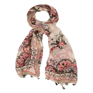 Custom scarf for women Wholesale Fashion Popular flower print Polyester hijab scarfs for women stylish