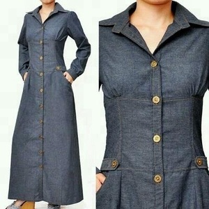 Diseño Denim Abaya Ropa musulmana tradicional y accesorios - Product Image 1