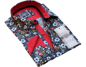 Black Colorful Daisy <b>Men</b> <b>Shirt</b> - Product Image 1