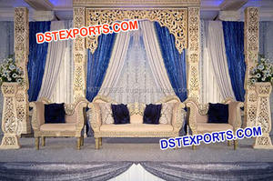 Escenario Dorado para Bodas Musulmanas, Decoración para Bodas Asiáticas, Australia, Nueva Zelanda, Estados Unidos, Reino Unido - Product Image 2