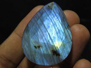 Labradorita de alta calidad, cabujón de Fuego Azul, forma de pera, piedra preciosa suelta facetada para la fabricación de joyas, efecto de cambio de Color óptico - Product Image 4