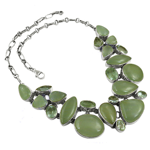 Collier en argent de pierres précieuses esthétiques aigue-marine naturelle et précieuse Bijoux en argent sterling 925 Tenue de cérémonie festive - Product Image 1