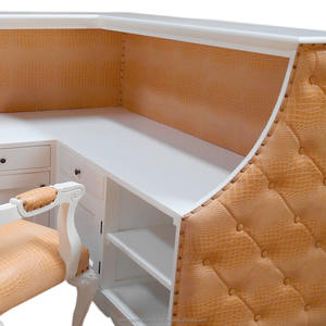 Escritorio de recepción de madera, muebles de oficina, estilo francés - Product Image 5