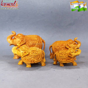 Sculpture d'éléphant en bois indien, sculptée à la main, décoration d'intérieur en bois, sculpture d'éléphant en bois - Product Image 5