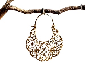 Pendientes de aro de latón de estilo bohemio indio con perlas y diamantes para fiesta de boda o regalo de compromiso joyería Tribal - Product Image 2