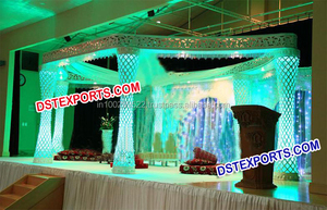 Decoración de Mandap para Boda Real, Mandap de Fibra Dorada Devdas, Diseños de Mandap para Bodas Indias, California - Product Image 5