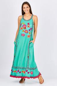 Femmes Style Africain Vintage Multicolore Col Roulé À Manches Longues de Haute Qualité De Noël Robe de Soirée de Plage Boho Maxi Robe - Product Image 3