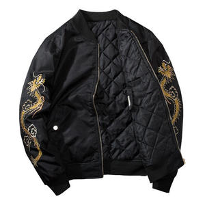 แจ็คเก็ตบอมเบอร์ผ้าแคนวาสสำหรับผู้ชายรุ่นล่าสุดจาก Dragon - บริการ OEM แจ็คเก็ตซิปสำหรับกิจกรรมกลางแจ้งแบบกำหนดเองพร้อมไส้ใยโพลีเอสเตอร์แห้งเร็ว - Product Image 2