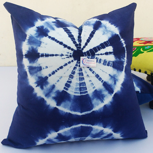 Fundas de Almohada Personalizables de Algodón Azul Índigo Teñido Geométrico Hecho a Mano, Antiestáticas, Ignífugas, Decoración del Hogar, Nuevo - Product Image 5