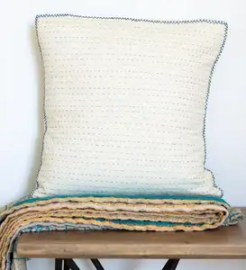 装饰Kantha垫盖100% 棉方形枕套批发沙发Kantha
