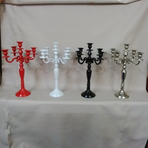 OMKAAR Handmade <b>Candelabra</b> Aluminum Five Lights Red White Black Silver Wedding Home Decoration Durable - Product Image 1