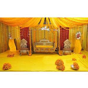 Elegante Set de Columpio de Madera Tallada para Boda con Mehandi, Duradero, Tamaño Personalizado, Decoración para Bodas, Precio al por Mayor - Product Image 1