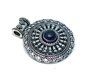 <b>Pendant</b> Silver Plated Brass Designer with <b>Amethyst</b> <b>Pendant</b> Traditional Export Designer Jewelry <b>Pendants</b> - Product Image 2