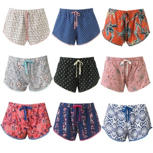 2023 bañadores de algodón con logotipo personalizado para mujer, pantalones cortos de playa informales transpirables, venta al por mayor, alta calidad con decoración de patrón - Product Image 2