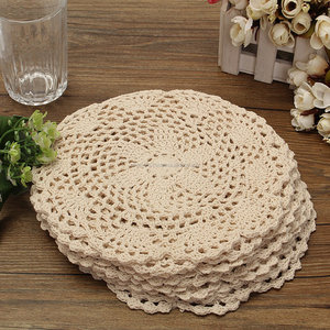 Set de table en coton fait main au crochet, de forme carrée, blanc pur, nouveau design - Product Image 5