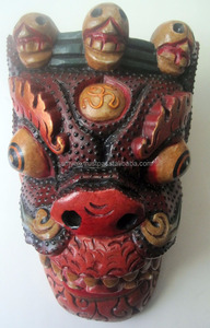 Máscara de Dragón Hecha a Mano Más Vendida, Decoración de Pared de Estilo Religioso, Arte en Madera de Álamo Hecho en Nepal para Decoración del Hogar y Regalos - Product Image 2