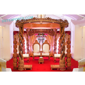 Mandap de Madera en Espiral para Bodas, Mandaps de Madera para Bodas Indias, Fabricantes de Mandaps para Bodas en EE. UU., en Venta - Product Image 1
