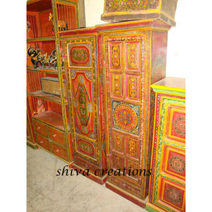 Hand Painted Modern Modular Wooden <b>Storage</b> Cabinet and <b>Chest</b> Intricate Handcrafted Design Home Office and Hotel Use - Product Image 1